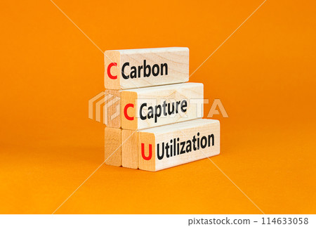 CCU Carbon capture utilization symbol. Concept words CCU Carbon capture utilization on beautiful blocks. Beautiful orange background. Business ecological Carbon capture utilization concept. Copy space CCU Carbon capture utilization symbol. Concept words CCU Carbon capture utilization on beautiful blocks. Beautiful orange background. Business ecological Carbon capture utilization concept. Copy space 114633058