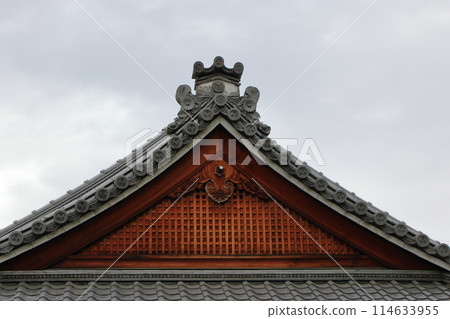 Muko-Jinja Shinto Shrine in Muko City of Kyoto Japan. Founded in the year 718 by the Mutobe clan as requested by Emperor Jinmu. Its design was copied by the Meiji Jingu in Tokyo. Muko-Jinja Shinto Shrine in Muko City of Kyoto Japan. Founded in the year 718 by the Mutobe clan as requested by Emperor Jinmu. Its design was copied by the Meiji Jingu in Tokyo. 114633955