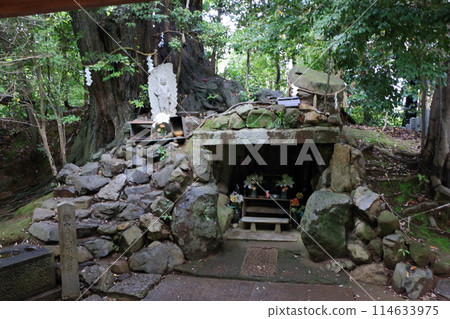 Muko-Jinja Shinto Shrine in Muko City of Kyoto Japan. Founded in the year 718 by the Mutobe clan as requested by Emperor Jinmu. Its design was copied by the Meiji Jingu in Tokyo. Muko-Jinja Shinto Shrine in Muko City of Kyoto Japan. Founded in the year 718 by the Mutobe clan as requested by Emperor Jinmu. Its design was copied by the Meiji Jingu in Tokyo. 114633975
