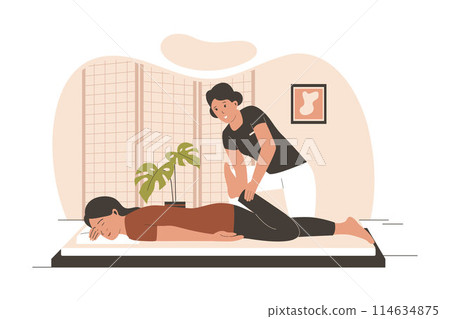 Traditional thai massage therapist vector concept 114634875