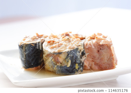 僅用水和鹽煮新鮮鯖魚 114635176