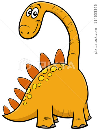 cartoon illustration of cute dinosaur prehistoric character 114635366