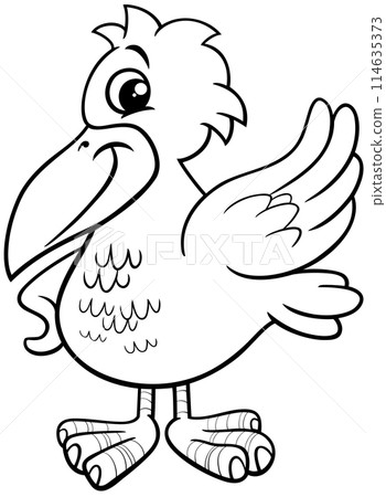 cartoon fantasy bird comic character coloring page 114635373