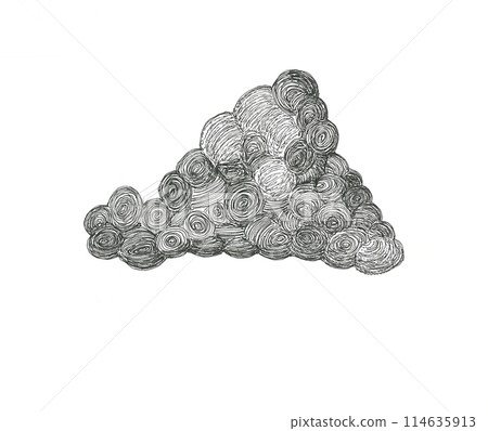 雨雲手繪插畫 雨雲手繪插畫 114635913