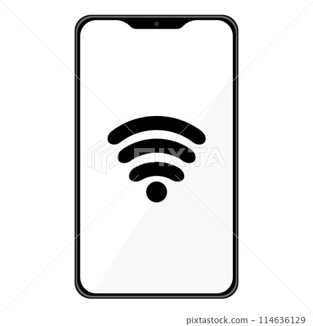 智慧型手機和 Wi-Fi 圖示白屏 114636129