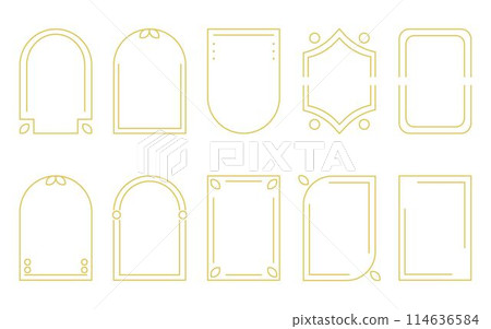 Gold frame set minimalistic linear style Gold frame set minimalistic linear style 114636584