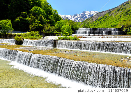 Gentaro Erosion Control Dam / Hirakawa River / View towards Mt. Goryu (Hakuba Village, Nagano Prefecture) [May 2024] 114637029