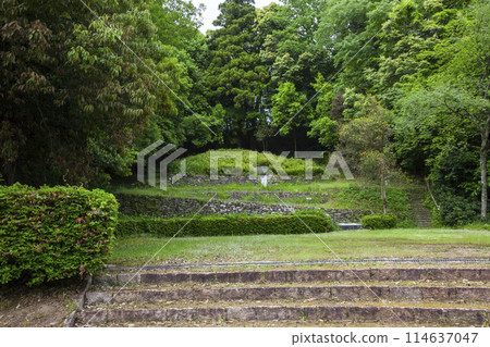 鳥取縣府町梶山古墳春天的風景 鳥取縣府町梶山古墳春天的風景 114637047