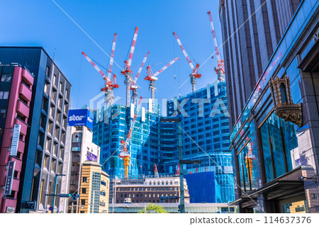 日本東京城市景觀五月。日本橋1丁目重建工程等景觀=17日 日本東京城市景觀五月。日本橋1丁目重建工程等景觀=17日 114637376