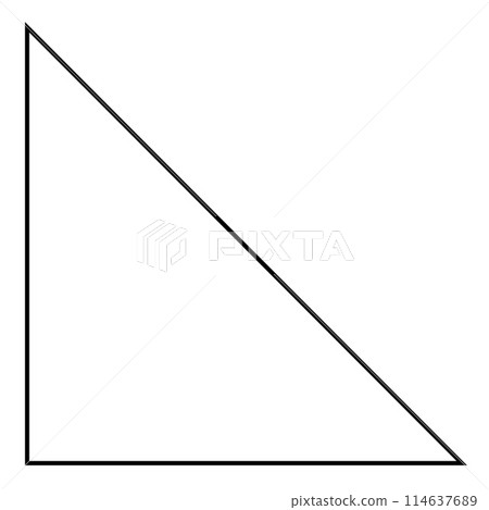 Right triangle shape, black and white vector silhouette illustration Right triangle shape, black and white vector silhouette illustration 114637689