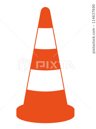 Traffic cone illustration, color vector symbol shape Traffic cone illustration, color vector symbol shape 114637690