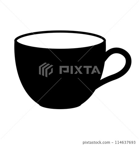 cup silhouette shape, black and white vector illustration cup silhouette shape, black and white vector illustration 114637693