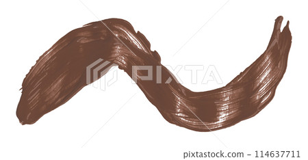 Brown brush isolated on white background. Watercolor 114637711