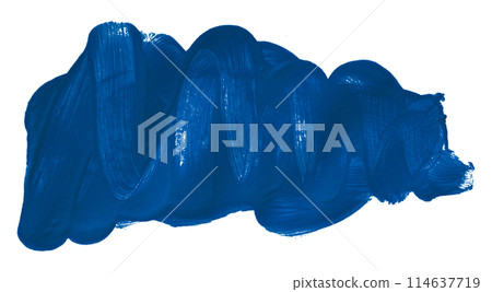 Blue brush isolated on white background. Watercolor 114637719