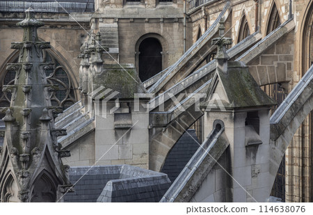 The ancient church of Saint-Germain-l'Auxerrois in Paris. The ancient church of Saint-Germain-l'Auxerrois in Paris. 114638076