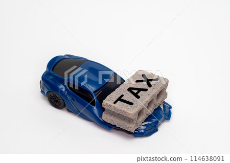 Image of cars being crushed by high taxes 114638091