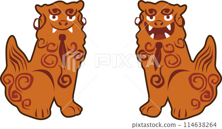 Business style Shisa illustration set 114638264