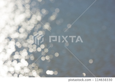 Abstract bokeh blue and white circles background 114638330