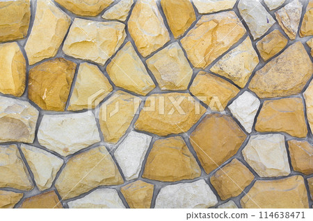 Different sizes of sand stones. Stone wall pattern background Different sizes of sand stones. Stone wall pattern background 114638471
