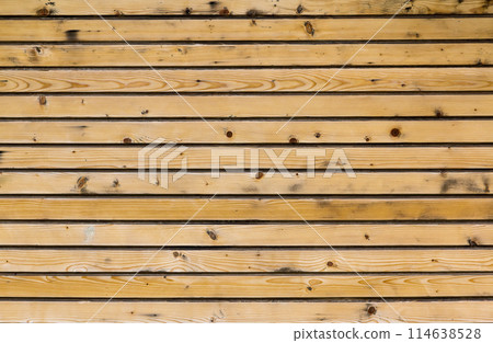 Yellow wooden planks for background. Natural texture. 114638528