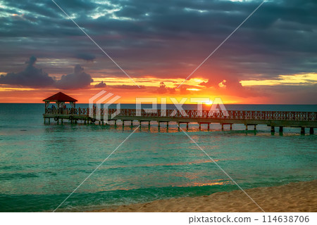 Tropical carribbean beach 114638706