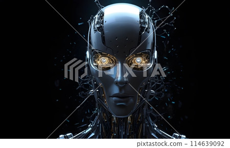 Futuristic Robot Profile on Black AI Generated Futuristic Robot Profile on Black AI Generated 114639092