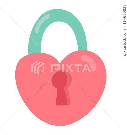 Heart shape padlock in flat design. Romance feeling symbol with keyhole. Vector illustration isolated. Heart shape padlock in flat design. Romance feeling symbol with keyhole. Vector illustration isolated. 114639825