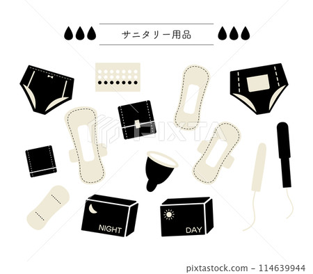 Sanitary Products Simple Set 114639944