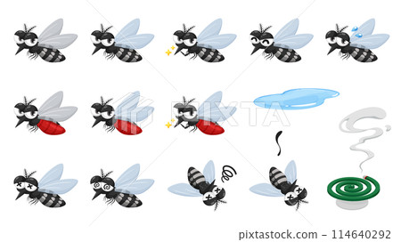 Mosquito illustration material set Mosquito illustration material set 114640292