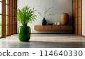 interior of living room with bamboo vase 114640330