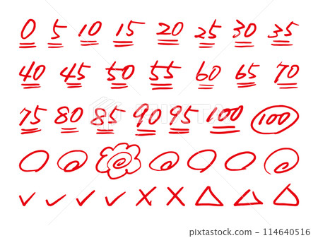 考試評分材料手繪紅筆 114640516