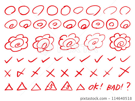 考試評分材料手繪紅筆 114640518
