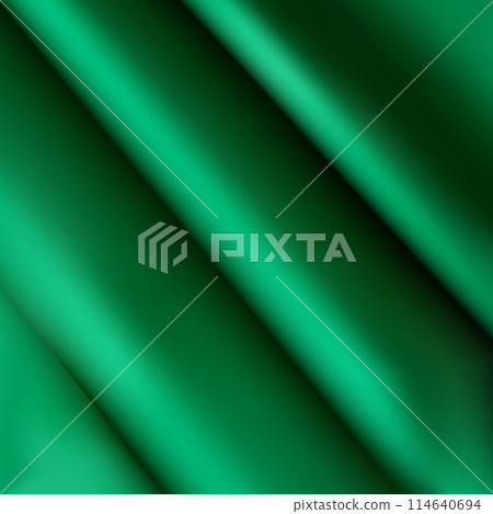 Green Satin Silky Cloth Fabric Textile Drape with Crease Wavy Folds background.With soft waves and,waving in the wind Texture of crumpled paper. object Vector,illustration. eps 10 114640694