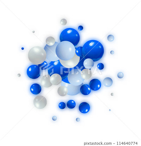 Banner with realistic colorfull balls, arranged according to the colors of the rainbow and letters vitamins. Abstract background. Vector illustration. eps 10 114640774