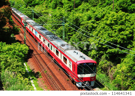 Beautiful fresh greenery on the Keikyu Zushi Line 114641341