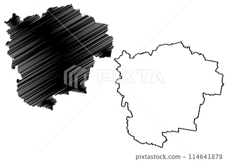 Walcha Shire (Commonwealth of Australia, New South Wales, NSW) map vector illustration, scribble sketch Walcha map 114641878