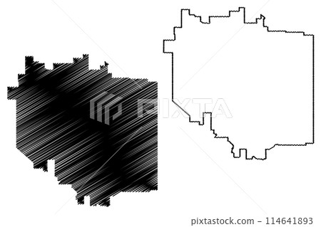 Barkly Region (Commonwealth of Australia, Northern Territory, NT) map vector illustration, scribble sketch Barkly Shire map 114641893