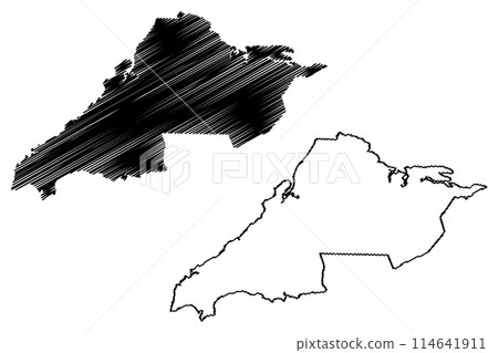 Cumberland County (Canada, Nova Scotia Province, North America) map vector illustration, scribble sketch Cumberland map Cumberland County (Canada, Nova Scotia Province, North America) map vector illustration, scribble sketch Cumberland map 114641911