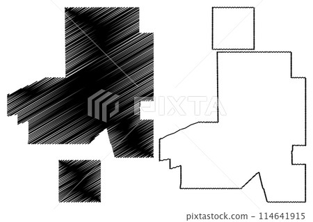 Town of Alice Springs and Belyuen Shire (Commonwealth of Australia, Northern Territory, NT) map vector illustration, scribble sketch map Town of Alice Springs and Belyuen Shire (Commonwealth of Australia, Northern Territory, NT) map vector illustration, scribble sketch map 114641915