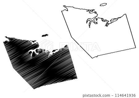 Pictou County (Canada, Nova Scotia Province, North America) map vector illustration, scribble sketch Siorramachd Phiogto map Pictou County (Canada, Nova Scotia Province, North America) map vector illustration, scribble sketch Siorramachd Phiogto map 114641936
