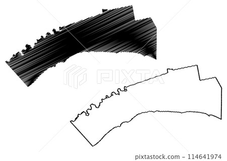 Elgin County (Canada, Ontario Province, North America) map vector illustration, scribble sketch Elgin map 114641974