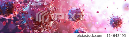 Vivid 3D Illustration of Coronavirus Particles in High Detail Vivid 3D Illustration of Coronavirus Particles in High Detail 114642493
