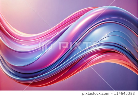 Soft, gradient wave design with pastel shades, pinks, reds, purple, aesthetic background, generative ai 114643388