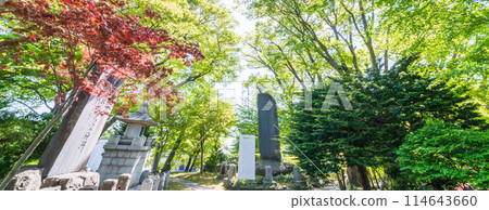 "Aomori Prefecture" Stone monument at the site of the main citadel of Hachinohe Castle (Sanhachijo Park/ Uchimaru, Hachinohe City, Aomori Prefecture) "Aomori Prefecture" Stone monument at the site of the main citadel of Hachinohe Castle (Sanhachijo Park/ Uchimaru, Hachinohe City, Aomori Prefecture) 114643660