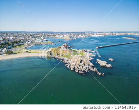 "Aomori Prefecture" Drone takes aerial photographs of Kabushima and Tanesashi Beach 114643919