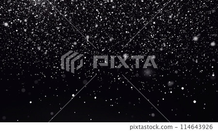 Falling snow on a black background. Snowflakes on a black background Falling snow on a black background. Snowflakes on a black background 114643926