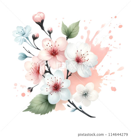 3D bouquet of cherry blossom 114644279
