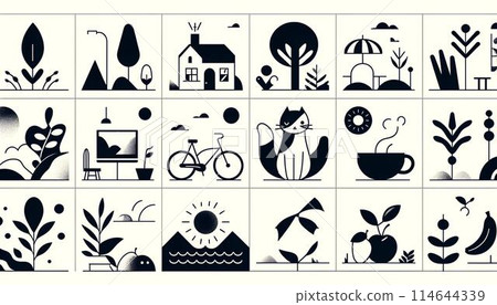 Simple and cute illustration set 114644339
