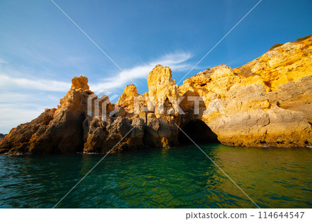 Rocky beach Lagos Portugal Rocky beach Lagos Portugal 114644547
