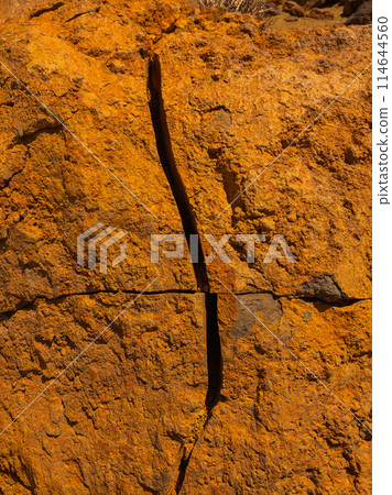 spot in Tenerife with many red rocks and beautiful mountain landscape background spot in Tenerife with many red rocks and beautiful mountain landscape background 114644560